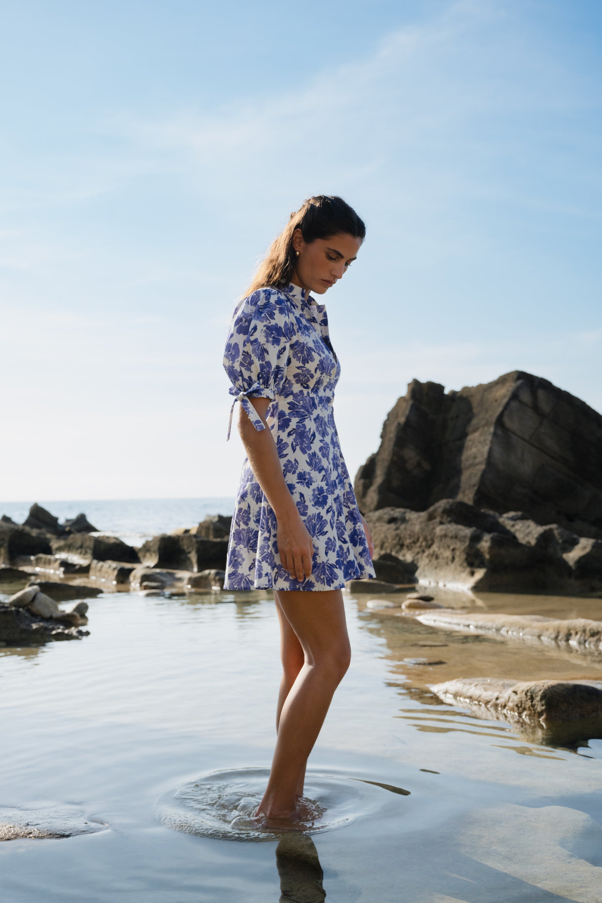 فستان هارمونيا مخطط باللون الأزرق