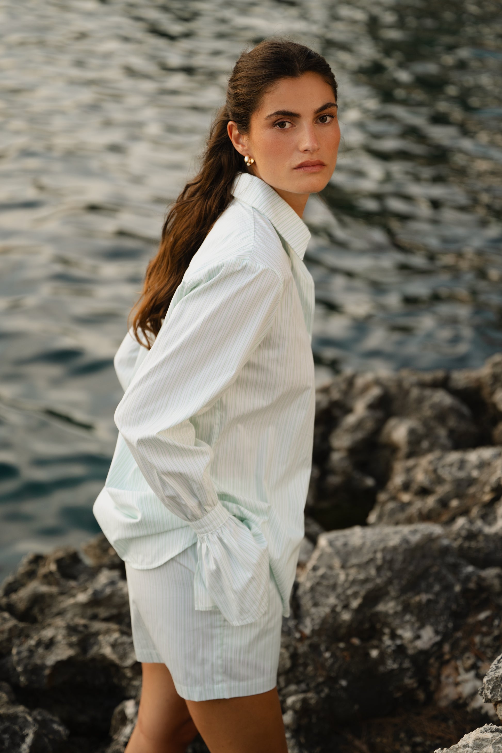 Jules shorts stripe green