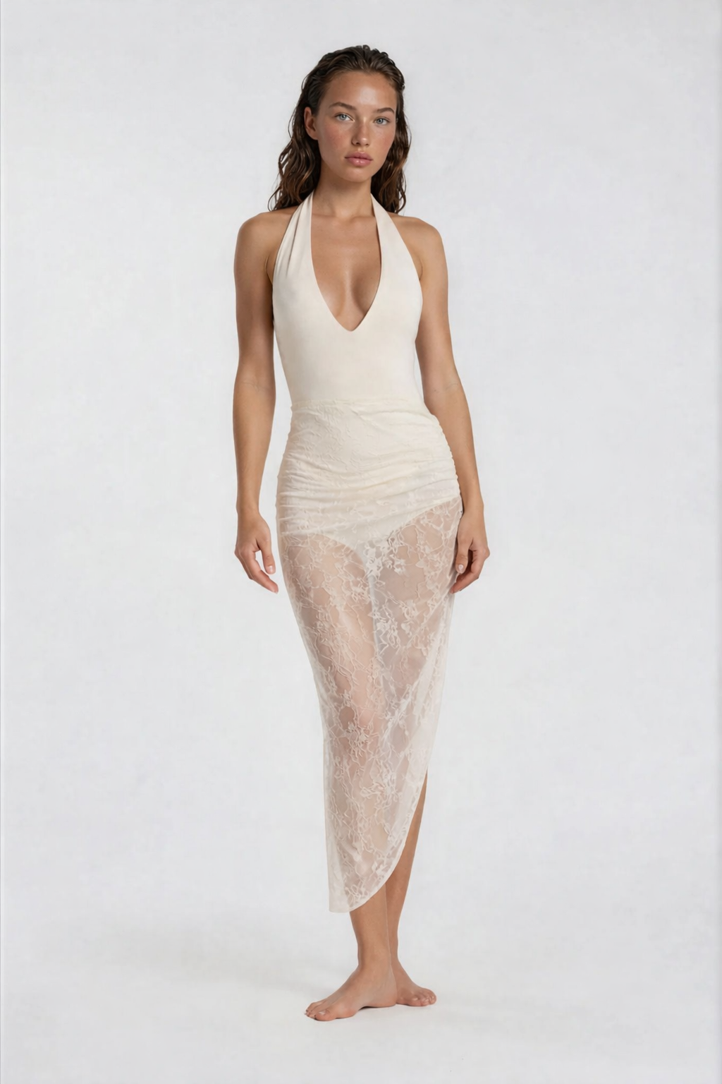 Lovisa bodysuit & lace skirt