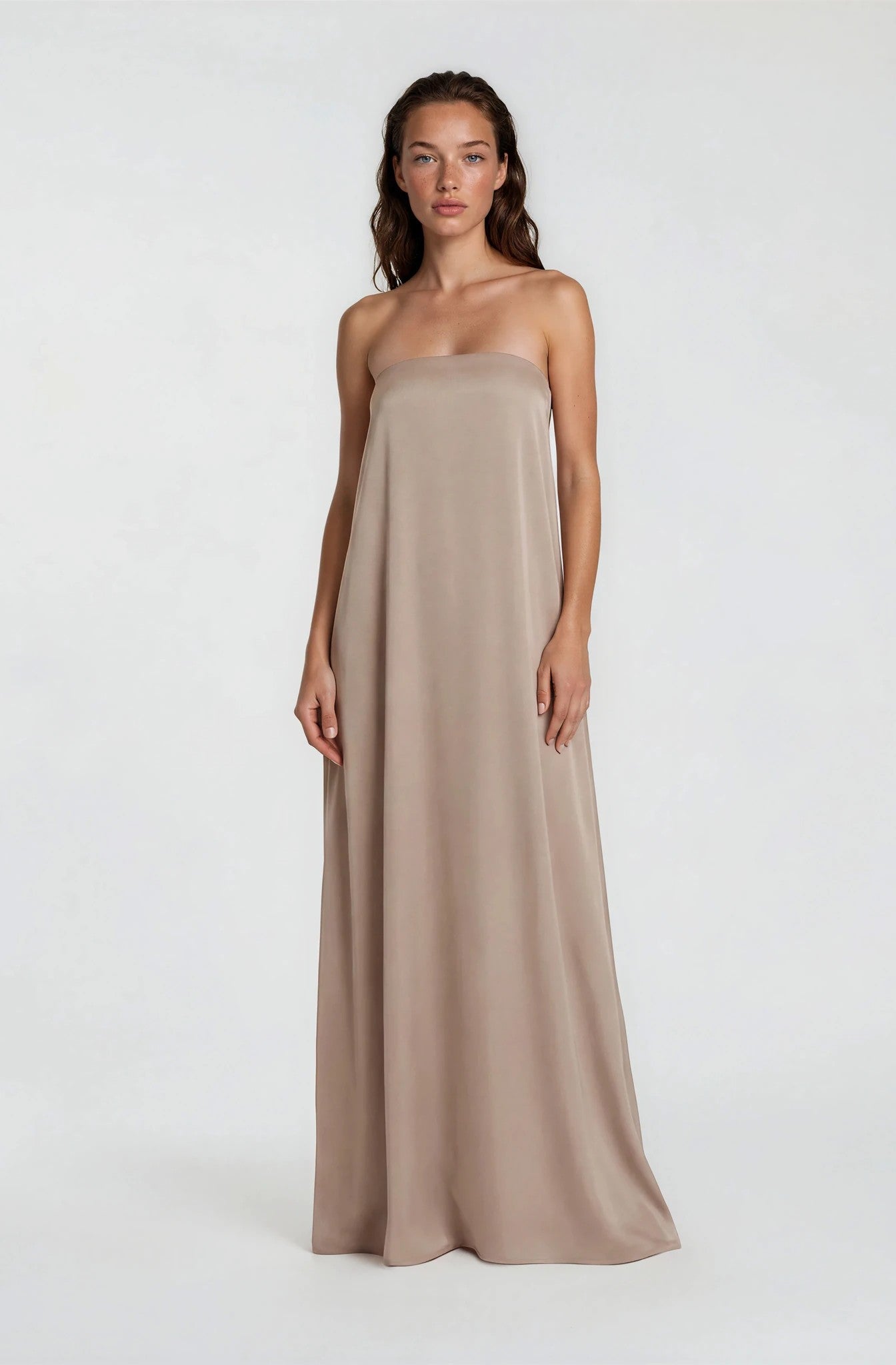 Lovisa strapless silk dress bronze