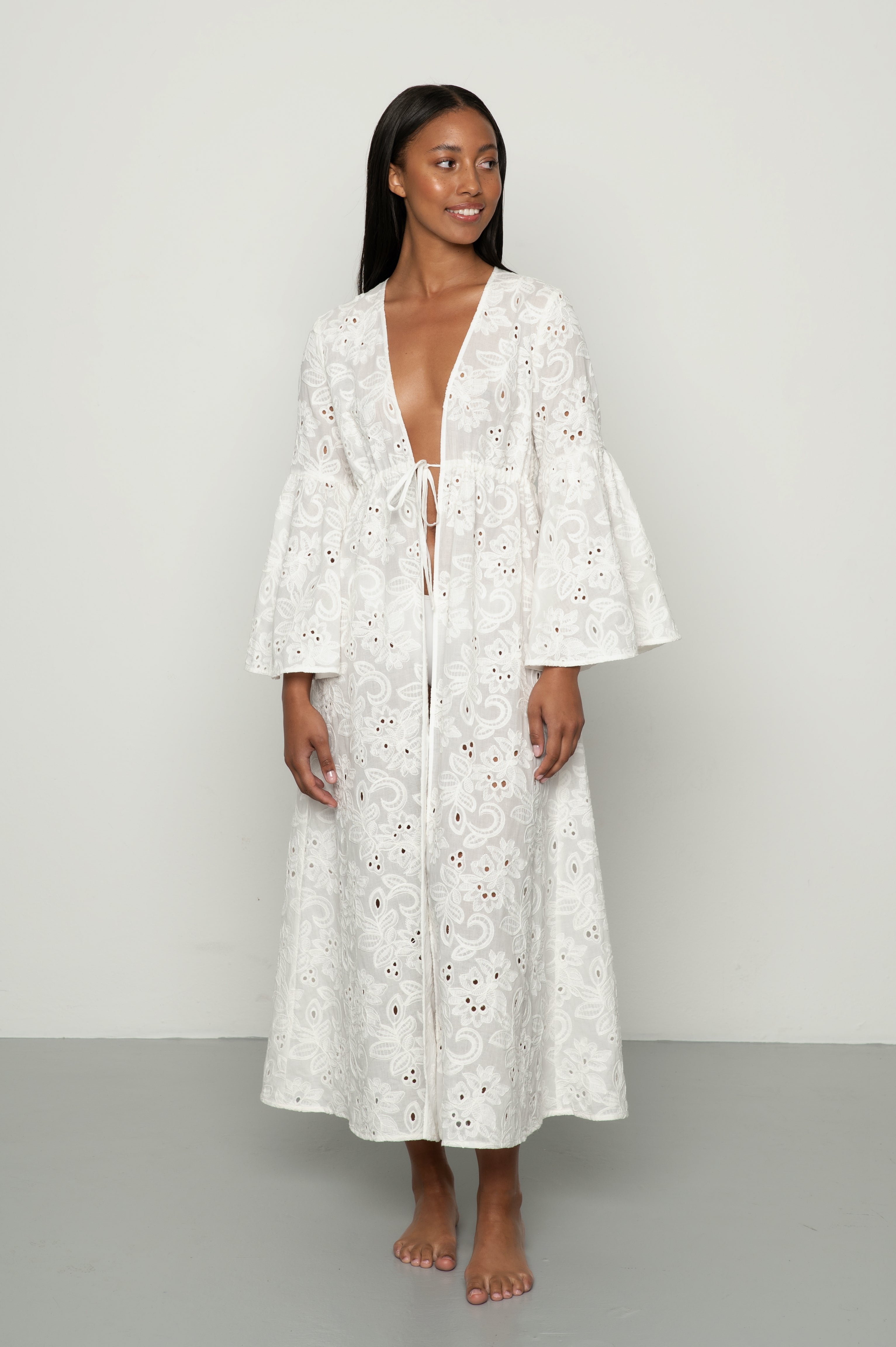 Mandibreeze Resort wear white kaftan 100% cotton summer dress vit bomullskaftan 100% bomull strandkaftan strandkläder beach wear 