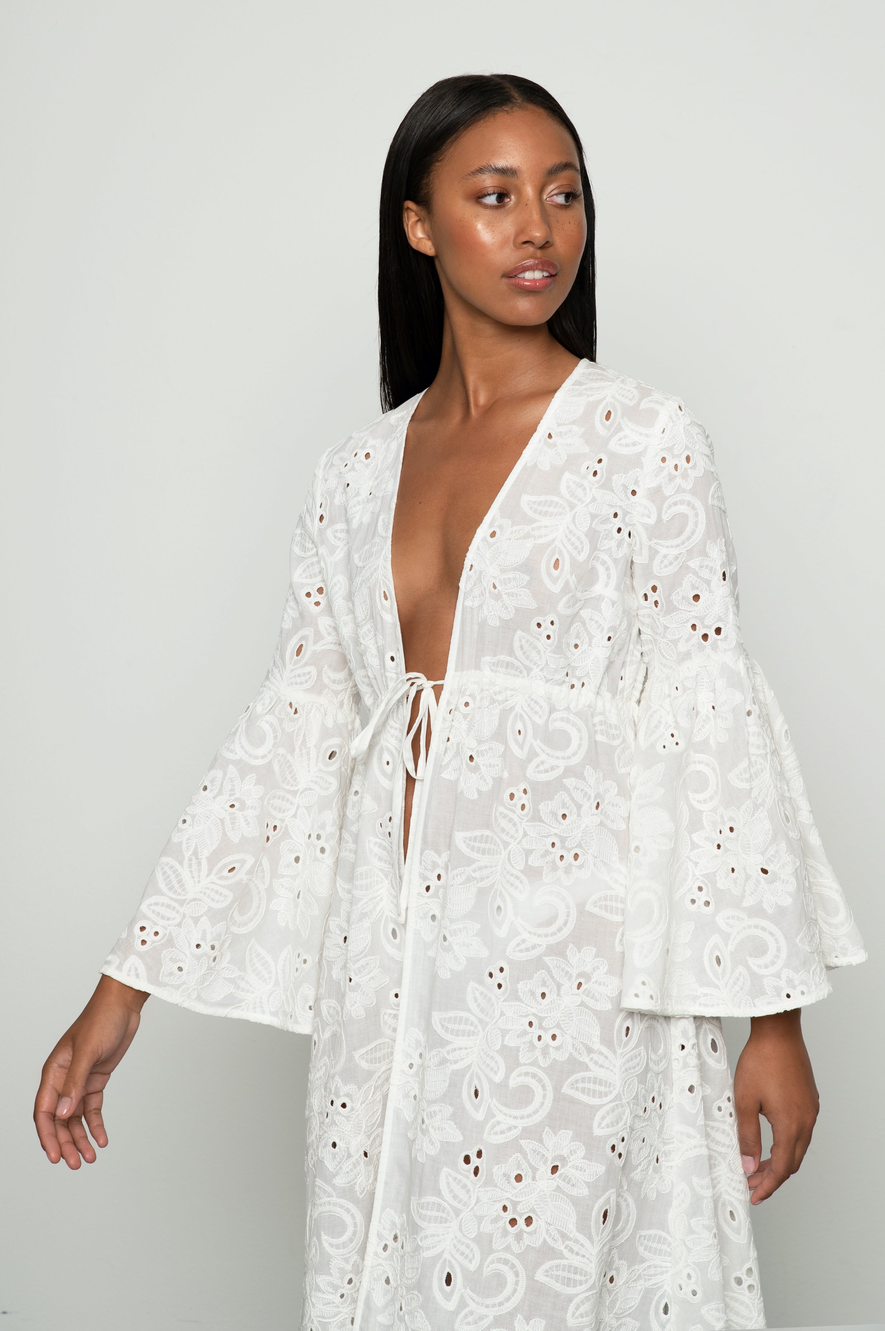 Mandibreeze Resort wear white kaftan 100% cotton summer dress vit bomullskaftan 100% bomull strandkaftan strandkläder beach wear 