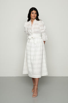 Mandibreeze resort wear white skirt 100% cotton vit kjol 100% bomull midi skirt  summer skirt sommarkjol 