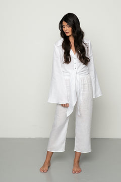 Mandibreeze Resort wear Linen set white linen shirt linen pants vitt linneset linnebyxor linne skjorta 