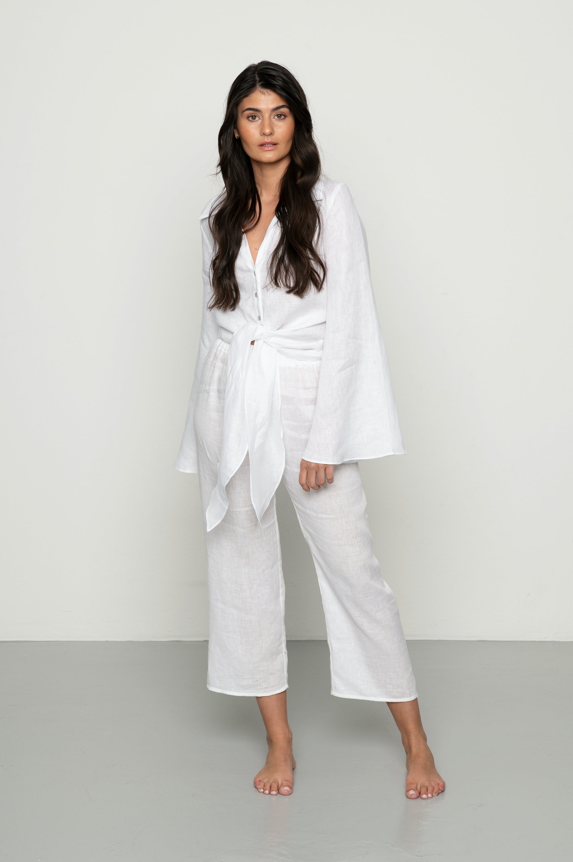 Resort wear Linen set White linen shirt linen pants vitt linneset linnebyxor linne skjorta 