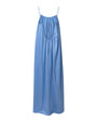 Mandibreeze resort wear blue 100% silk dress summer dress beachwear  blå silkes känning slipdress spaghettistrap sommarklänning 